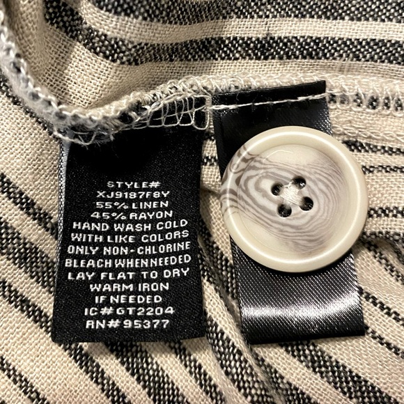 Sanctuary Striped Button Blazer Linen Blend Lagenlook Large  (Anthrologie Brand) - Picture 7 of 8